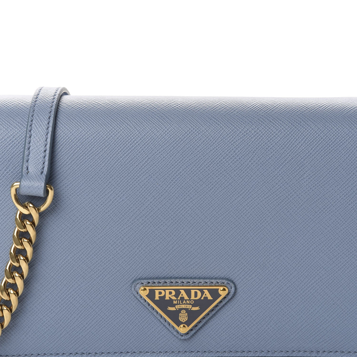 Prada Saffiano Soft Calf Bandoliera Chain Crossbody Bag Astrale 9 of 9