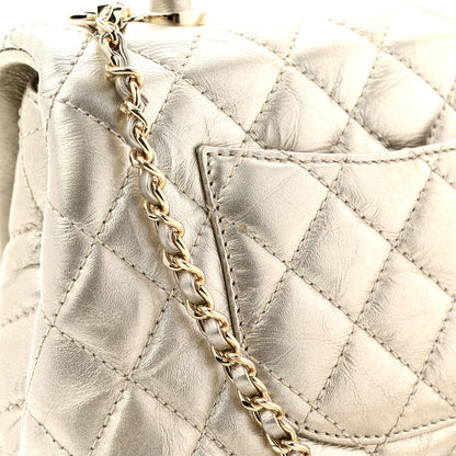 Chanel Metallic Aged Calfskin Quilted Mini Coco Handle Flap Gold 11 of 11
