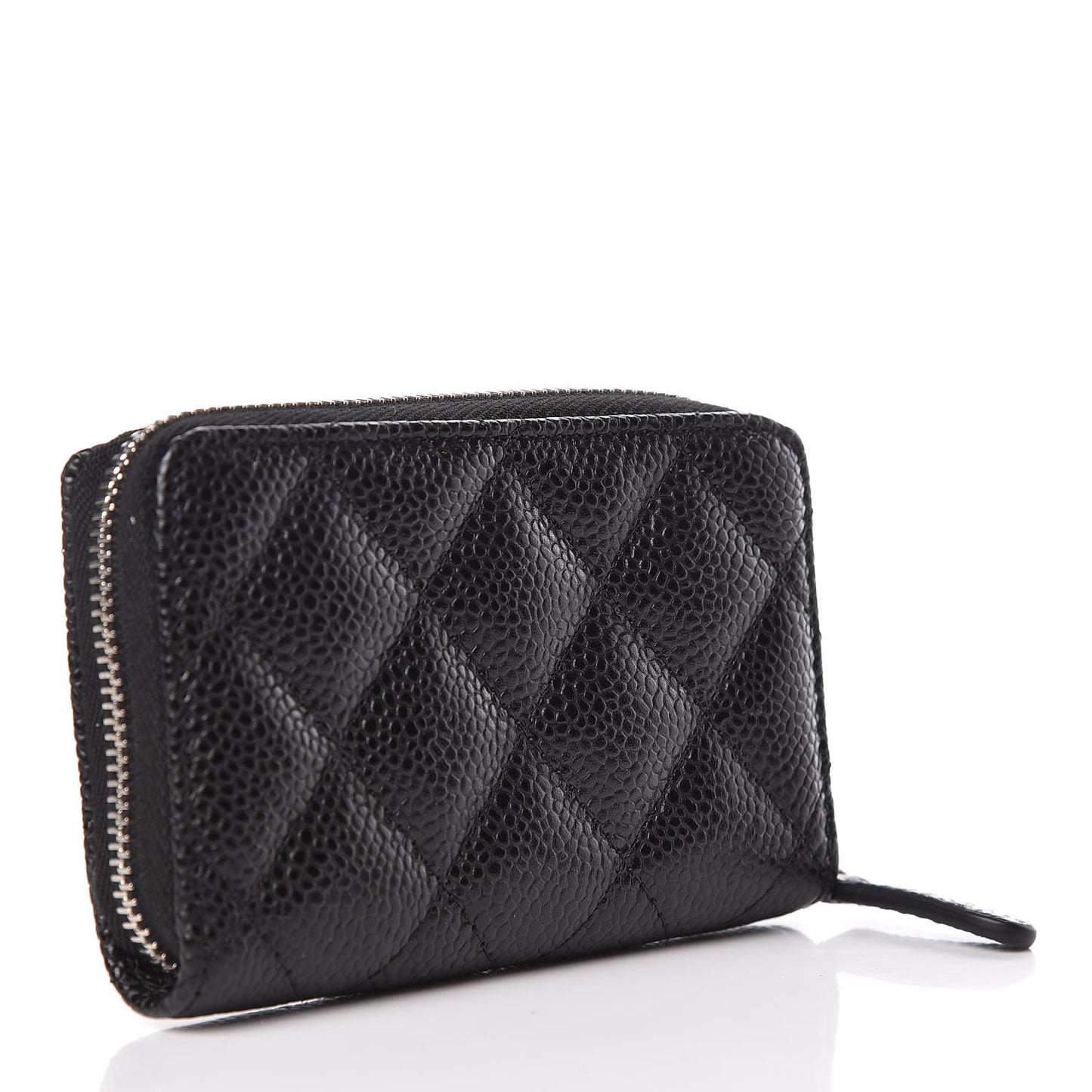 Caviar Quilted Zip Coin Purse Black