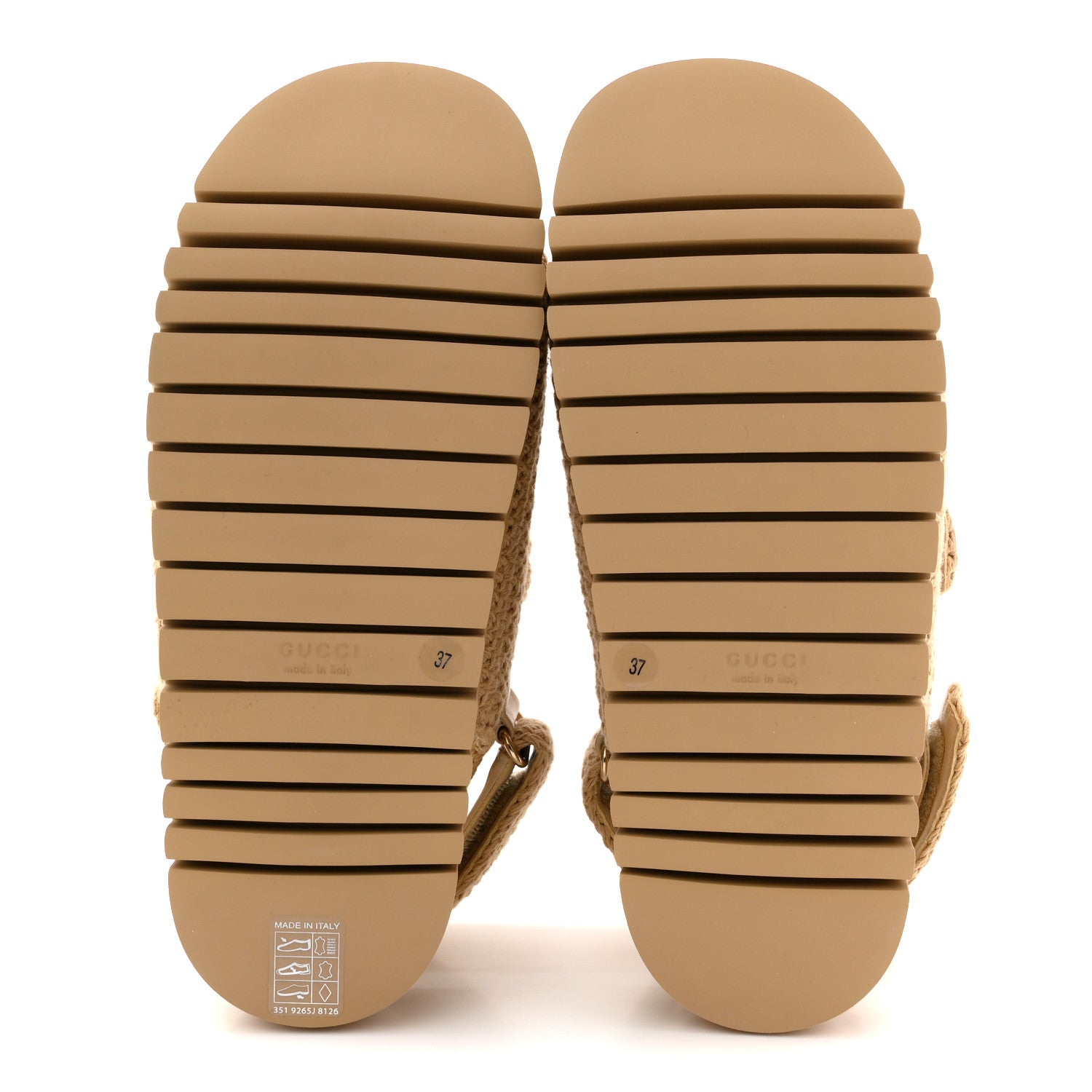 Gucci Raffia Cotton Crochet GG Sandals 37 Ecru Sandstorm 6 of 11