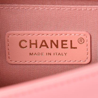 Chanel Fabric Chevron Braided Small Boy Flap Pink Ivory 8 of 9