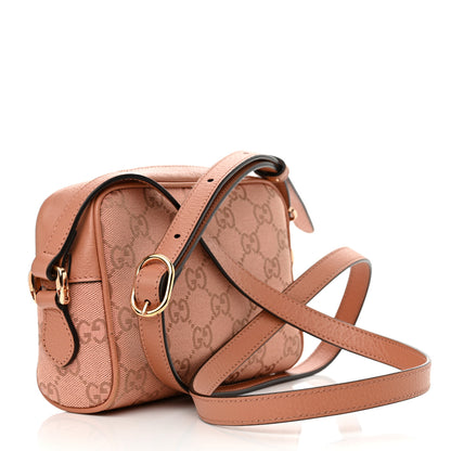 Gucci Monogram Textured Dollar Calfskin Mini Ophidia Shoulder Bag Cloche Rose Pink 3 of 12