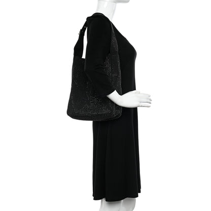 Saint Laurent Cotton Studded Le 5 A 7 Soft Hobo Black 2 of 10
