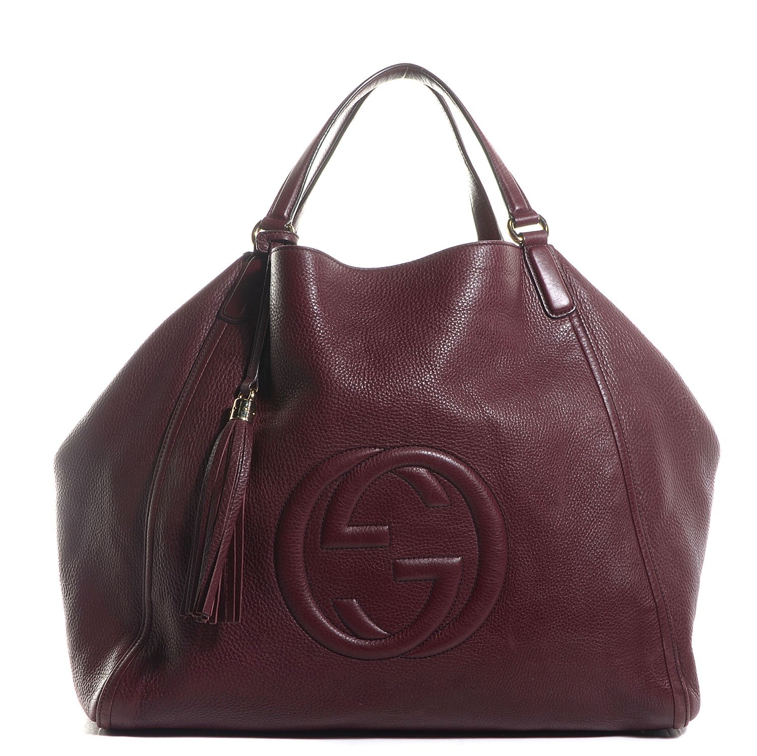 Gucci Pebbled Calfskin Large Soho Shoulder Bag Bordeaux 1 of 9