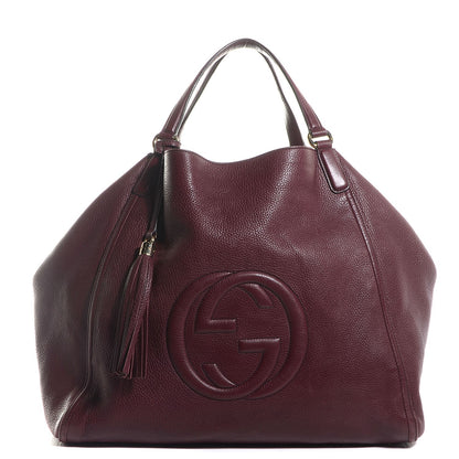 Gucci Pebbled Calfskin Large Soho Shoulder Bag Bordeaux 1 of 9