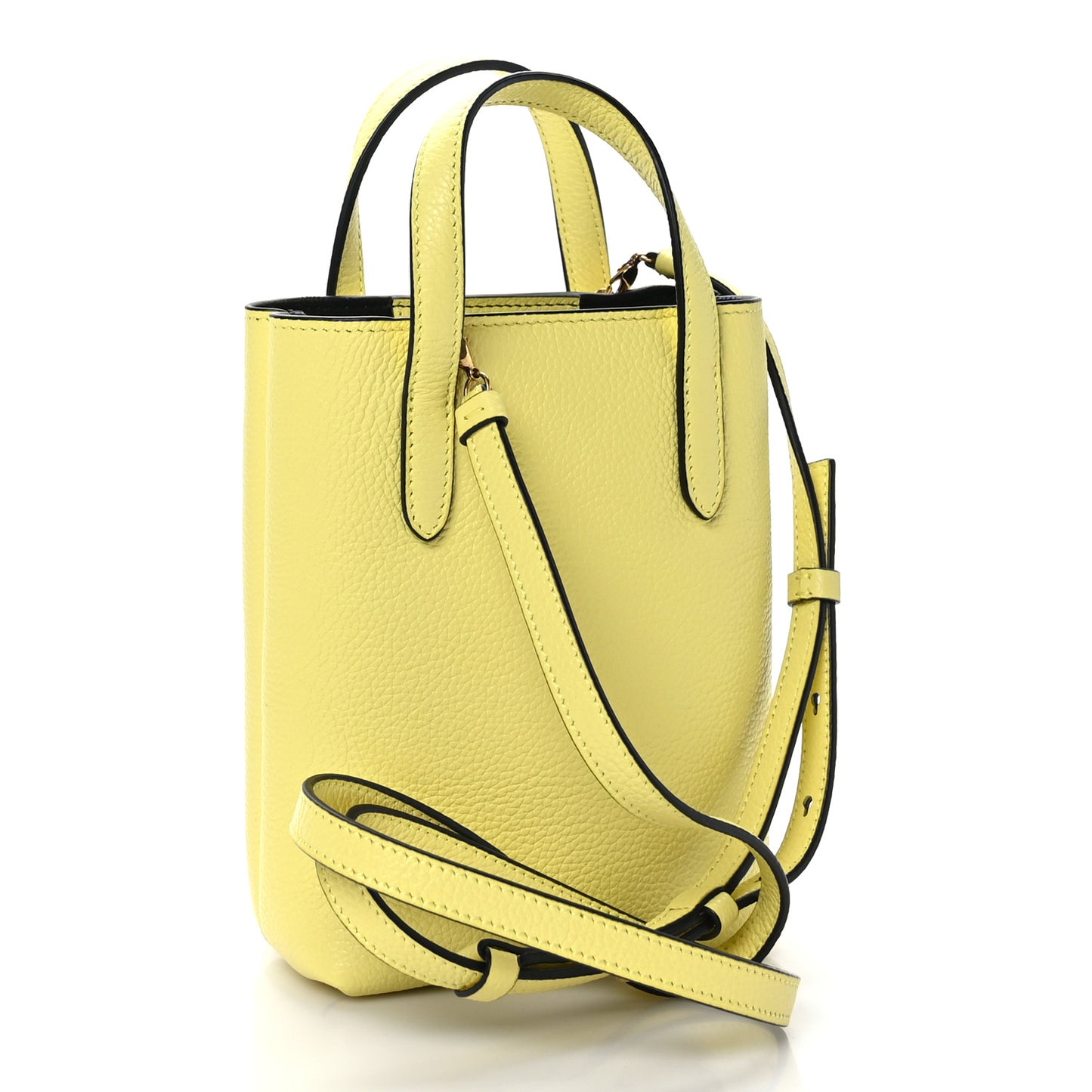 Tumbled Calfskin Gancini Mini Bag Yellow