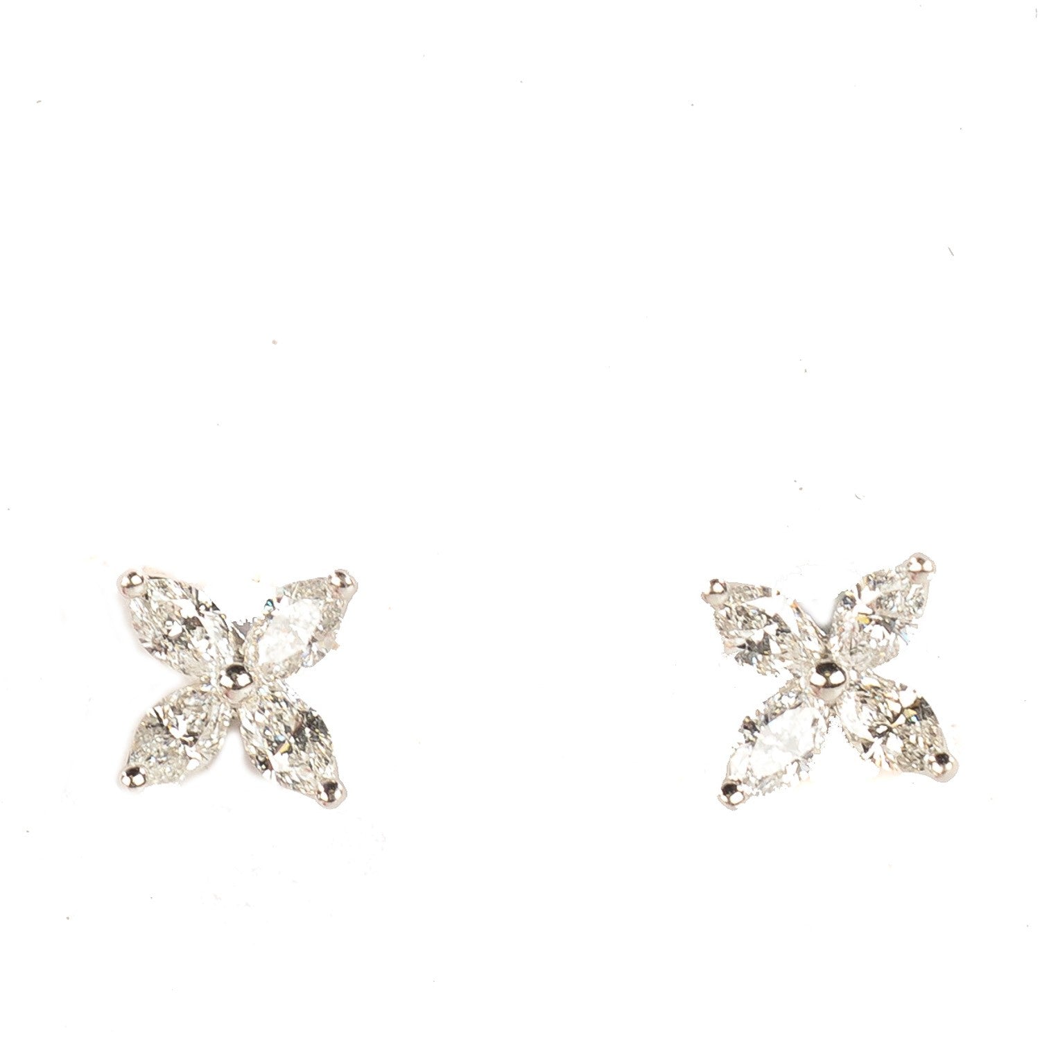 Tiffany Platinum Diamond .64ct Small Victoria Earrings 1 of 7