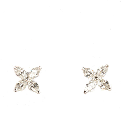 Tiffany Platinum Diamond .64ct Small Victoria Earrings 1 of 7