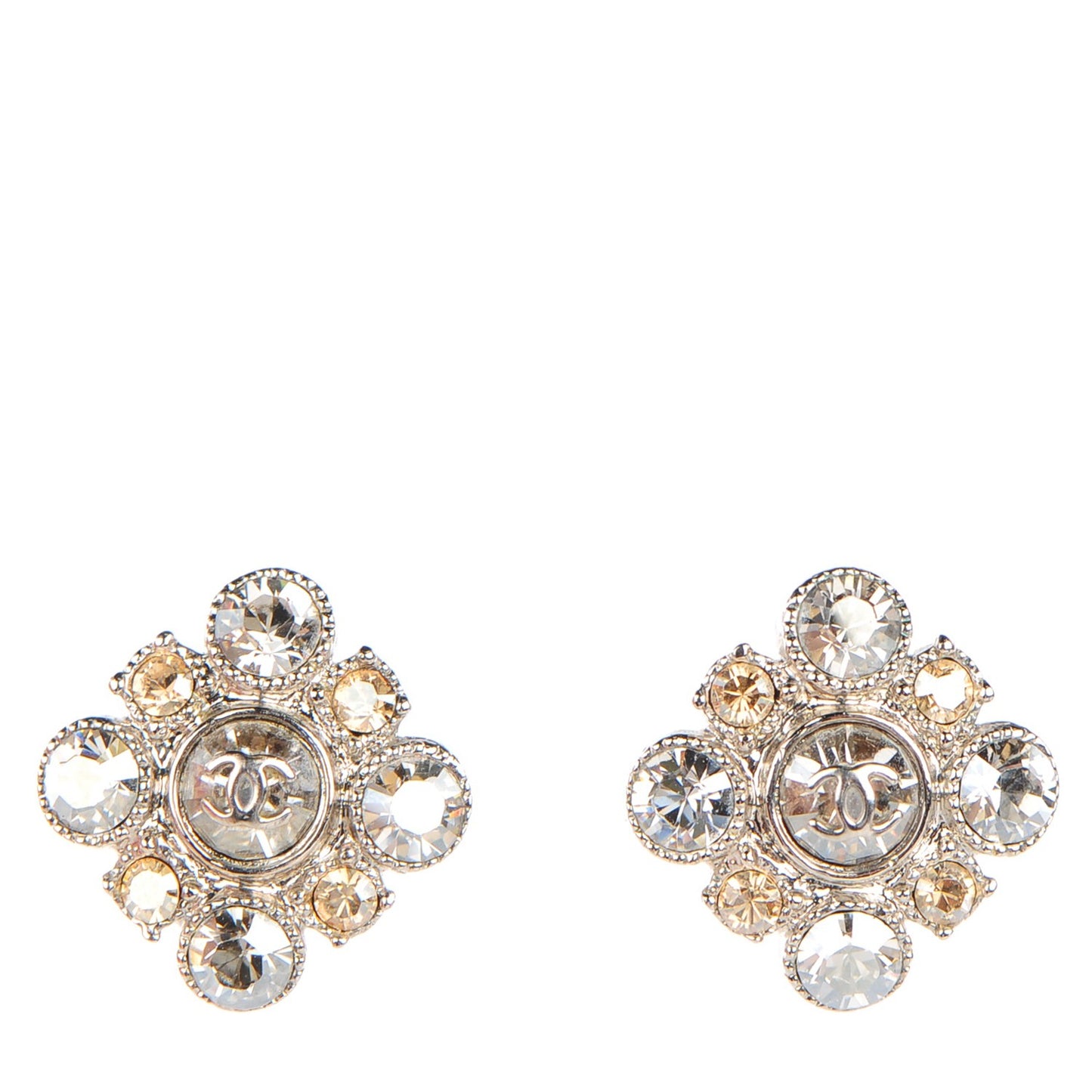 Crystal CC Earrings Silver