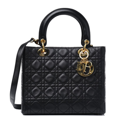 Christian Dior Lambskin Cannage Medium Lady Dior Black 1 of 4