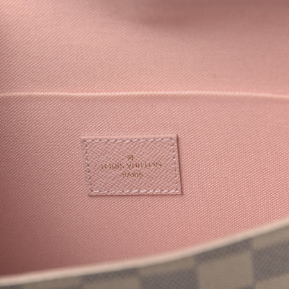 Louis Vuitton Damier Azur Pochette Felicie Chain Wallet Rose Ballerine 9 of 11