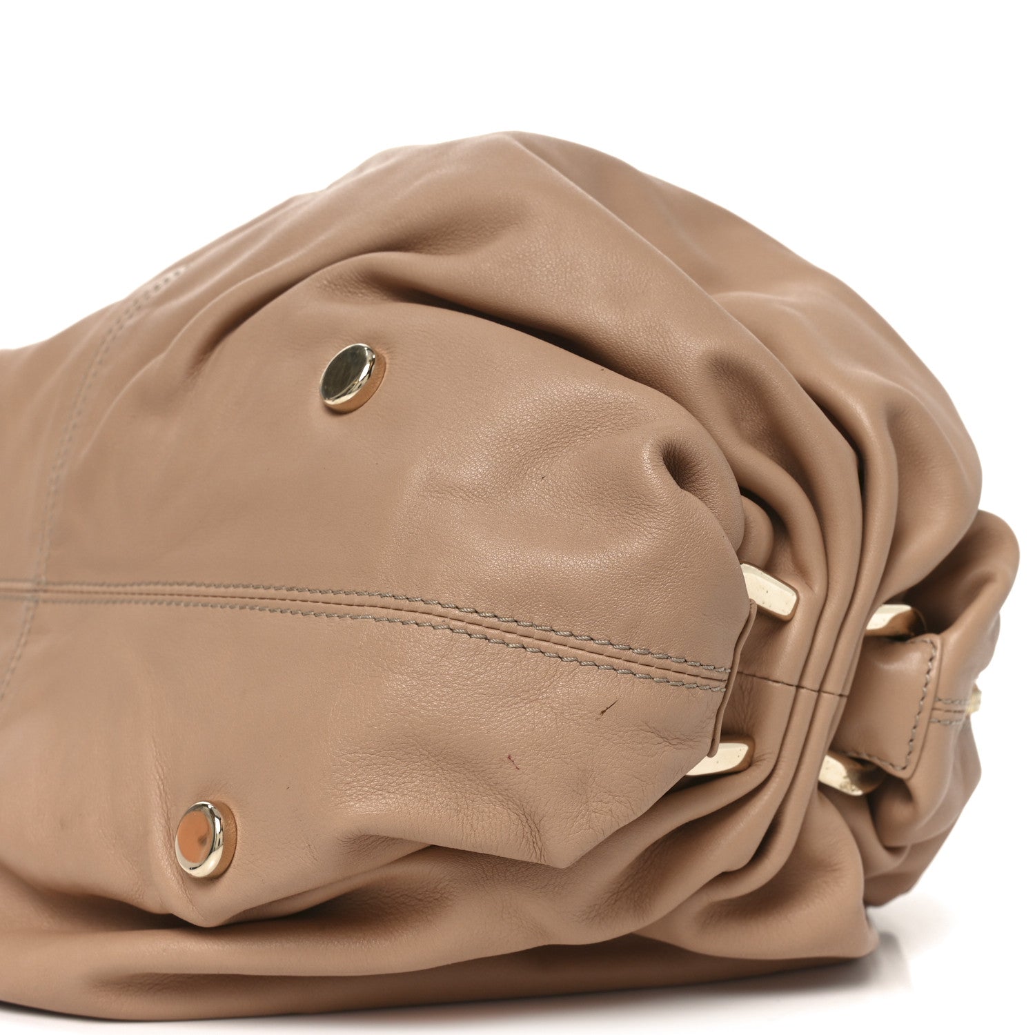 Christian Louboutin Calfskin Lucite Zip Shoulder Bag Beige 9 of 9