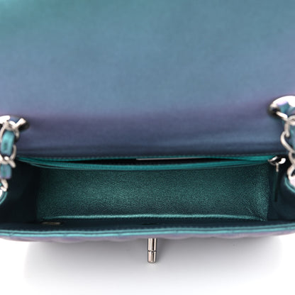 Chanel Iridescent Lambskin Quilted Mini Rectangular Flap Turquoise 5 of 11