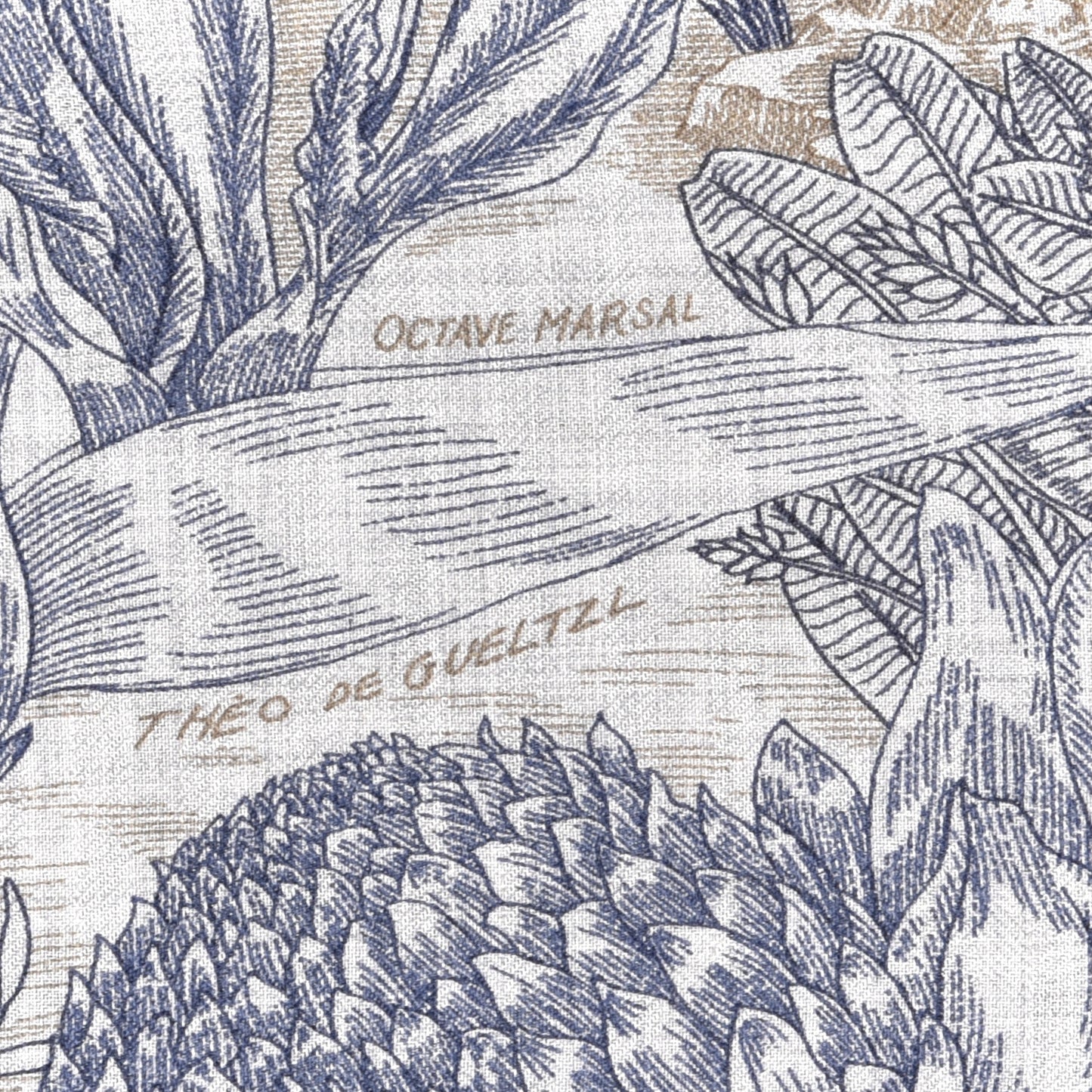 Cashmere Silk Faubourg Tropical Shawl 140 Gris Chine Encre