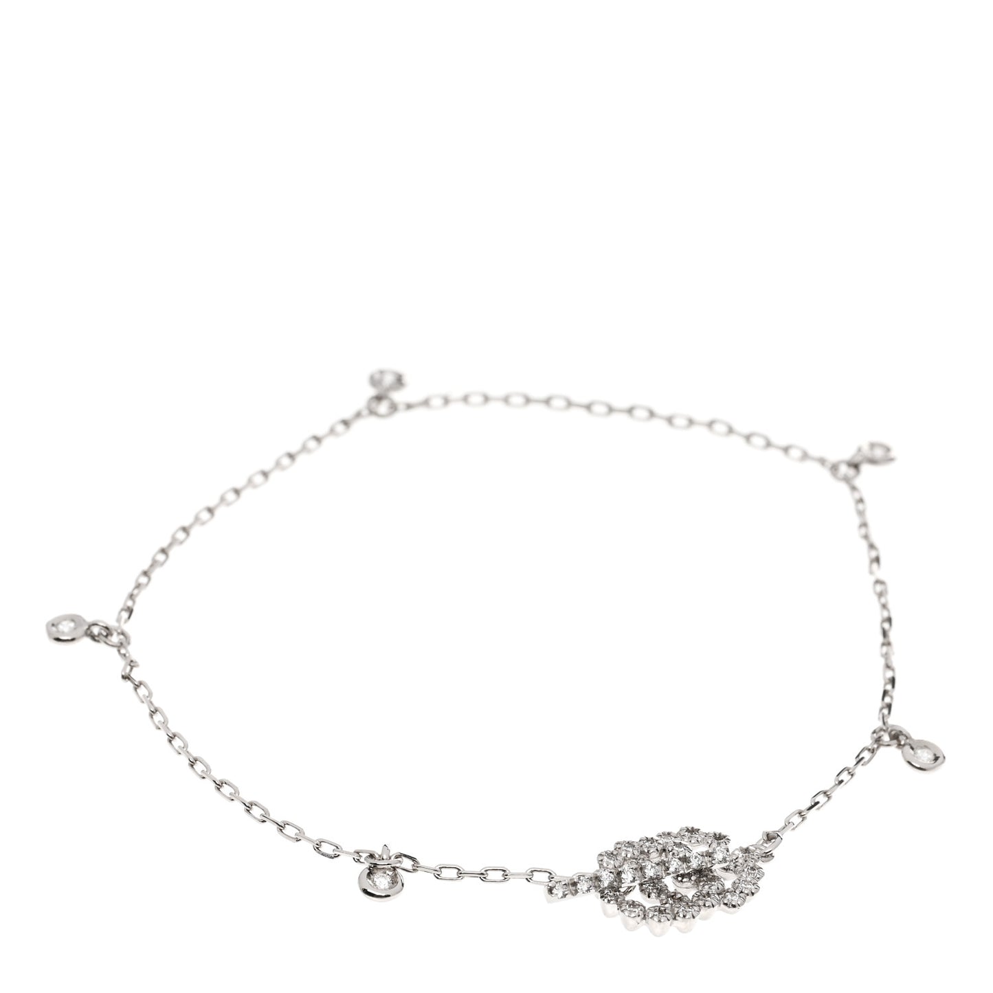 18K White Gold Diamond GG Running Bracelet