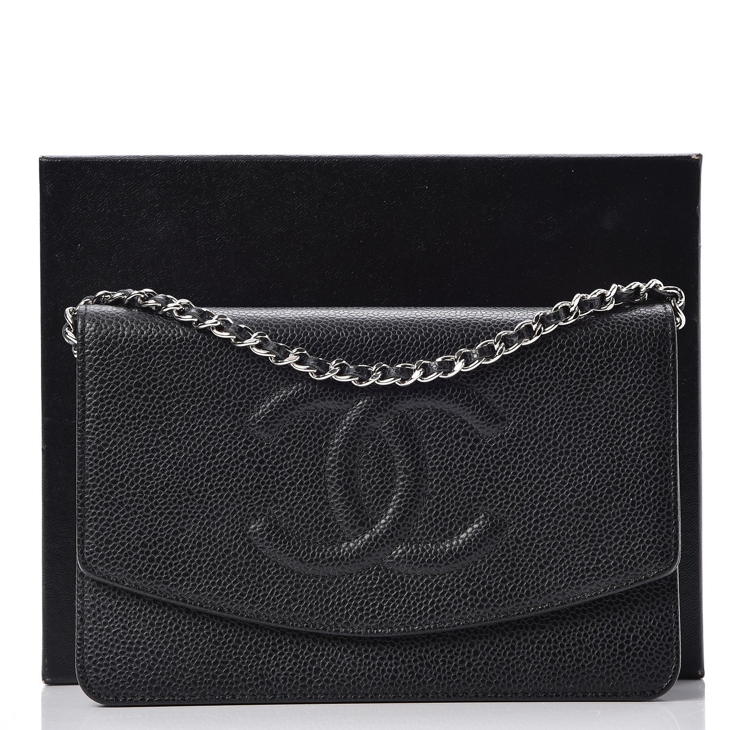 Chanel Caviar Timeless CC Wallet On Chain WOC Black 10 of 10