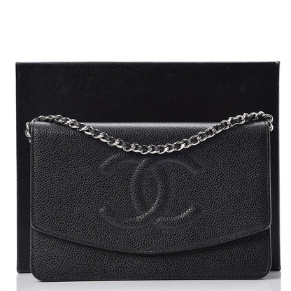 Chanel Caviar Timeless CC Wallet On Chain WOC Black 10 of 10