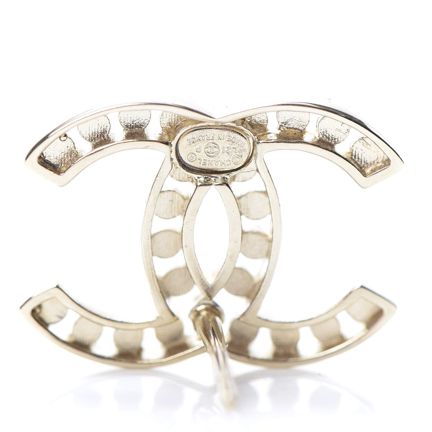 Chanel Crystal CC Earrings Gold 4 of 5