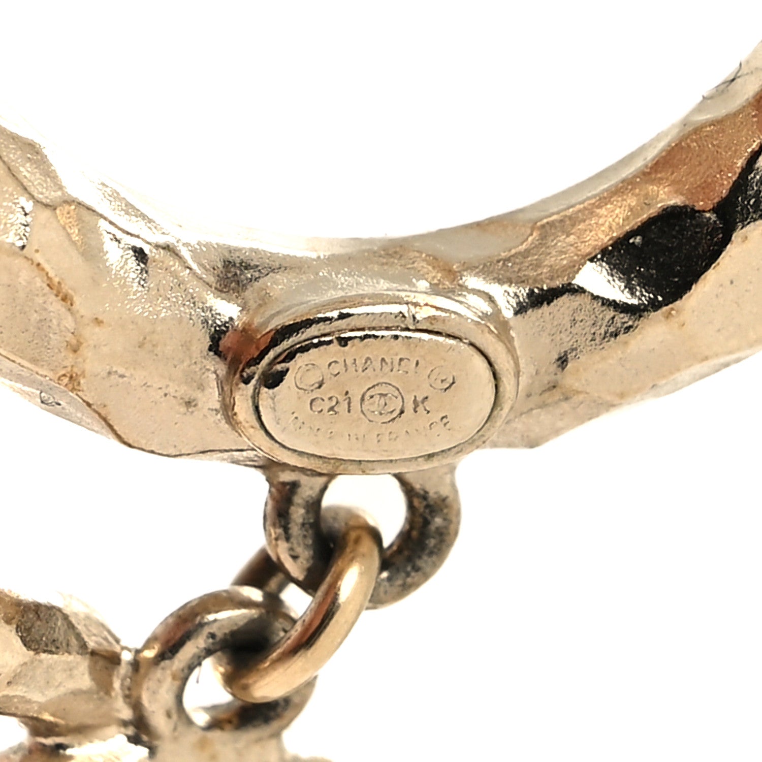 Chanel Crystal Round CC Drop Earrings Gold 4 of 4