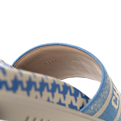 Christian Dior Micro PDP Cotton Houndstooth Embroidered Dway 10mm Slide Sandals 39.5 Cornflower 8 of 9