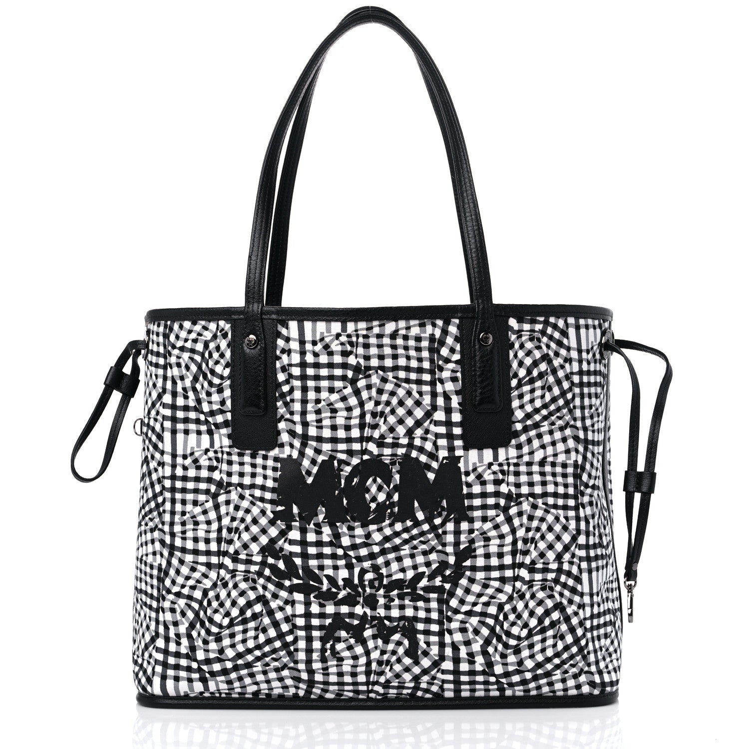 MCM Visetos Medium Liz Reversible Shopper Tote Black 9 of 13
