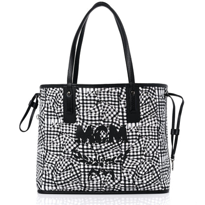 MCM Visetos Medium Liz Reversible Shopper Tote Black 9 of 13