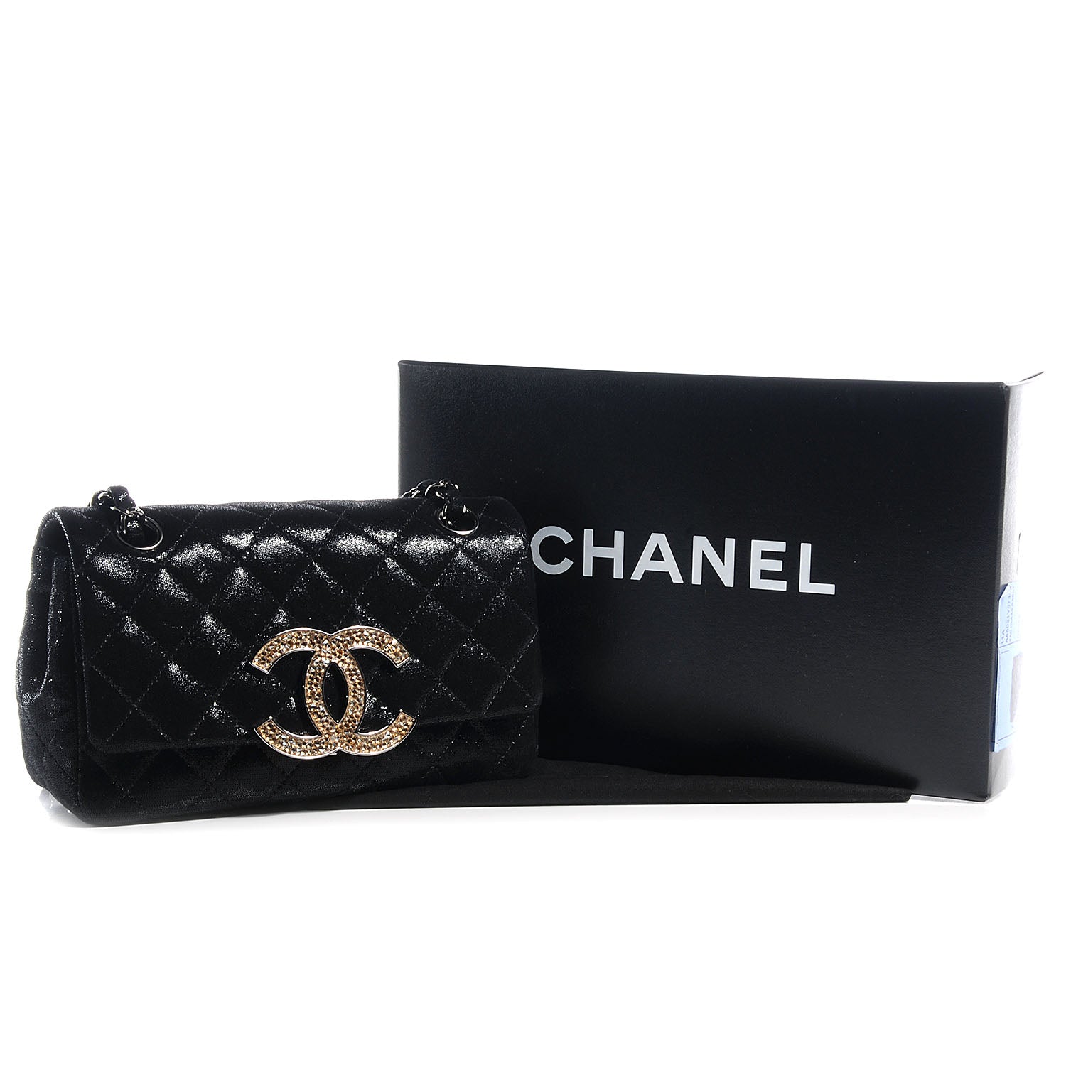 Chanel Sequin Goatskin Crystal CC Mini Flap Black 5 of 8