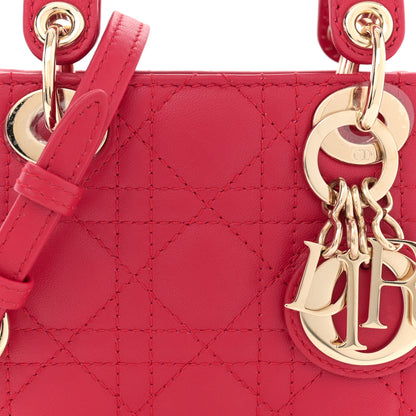 Christian Dior Lambskin Cannage Micro Lady Dior Red 8 of 12