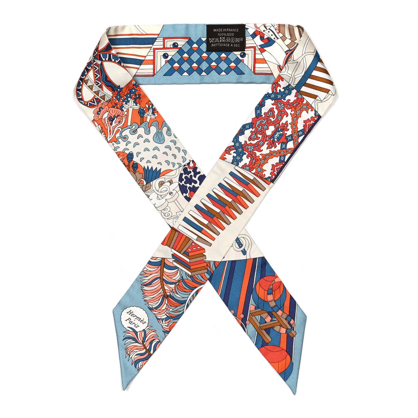 Silk De l'Ombrelle Aux Duels Twilly Bleu Potiron Creme