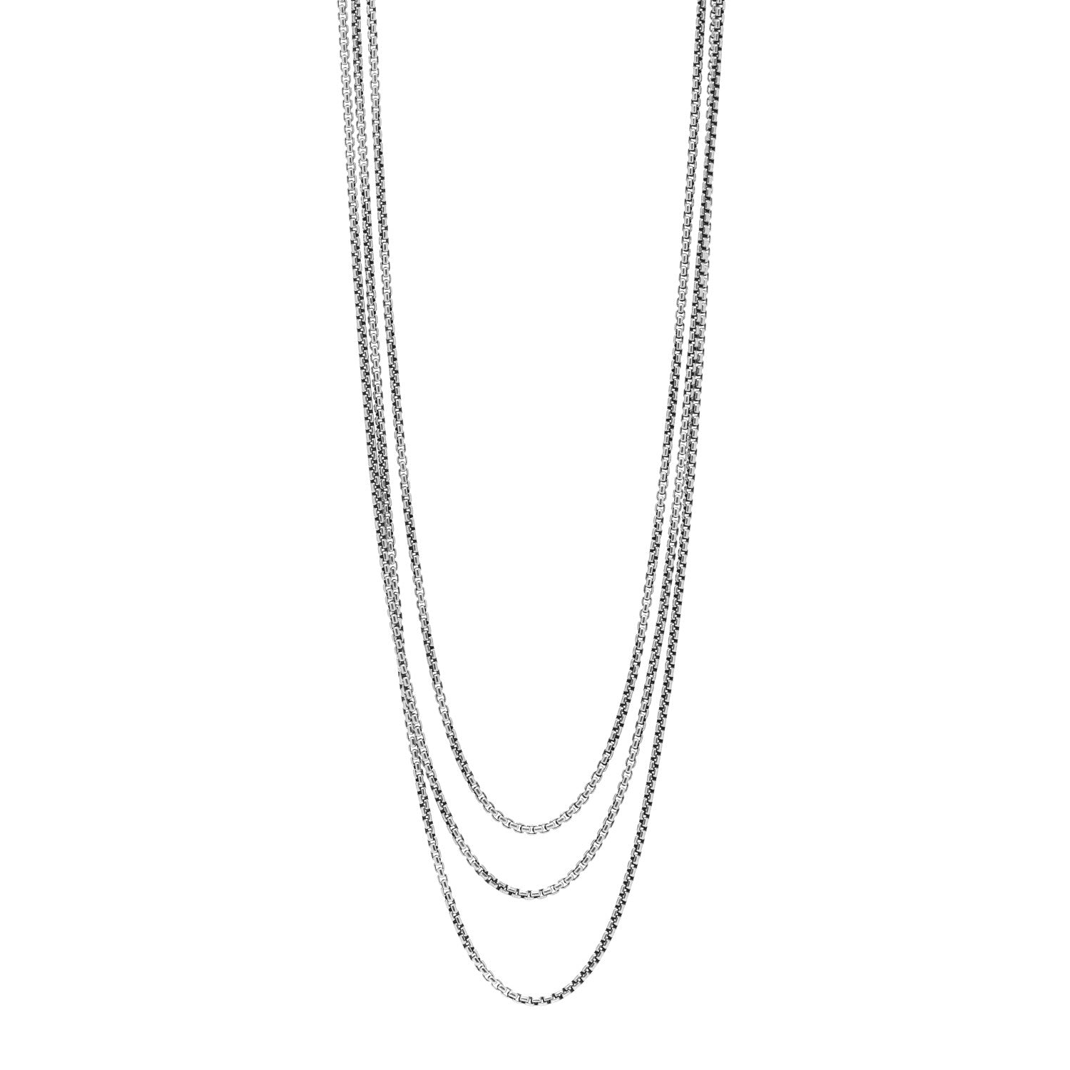 David Yurman Sterling Silver 14K Yellow Gold 2.7mm Box Chain Necklace 72" 1 of 4