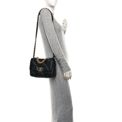 Chanel Lambskin Quilted Medium Chanel 19 Flap Black 2 of 12