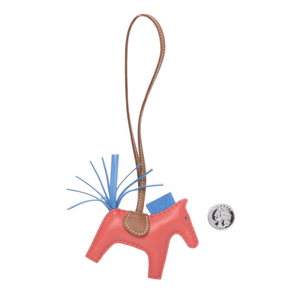 Hermes Milo Lambskin Grigri Rodeo Horse Bag Charm PM Rose Texas Bleu Zanzibar Gold 2 of 5