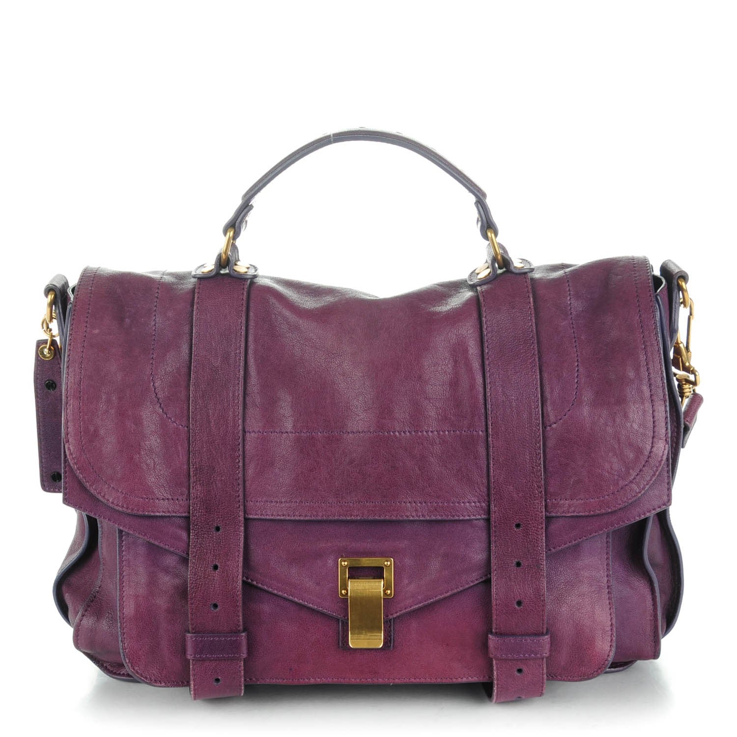 Proenza Schouler Lambskin Large PS1 Satchel Plum 1 of 8