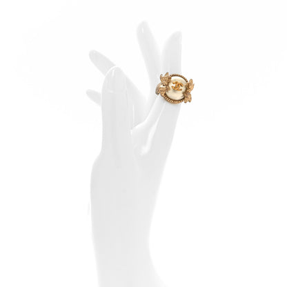 Chanel Pearl CC Bow Ring 6.25 53 6.25 Gold Pearly White 2 of 4