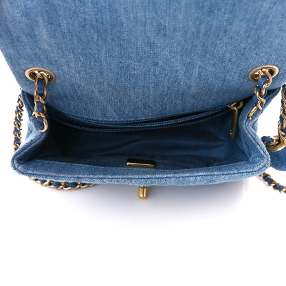 Chanel Denim Quilted Mini Pearl Crush Flap Blue 5 of 11