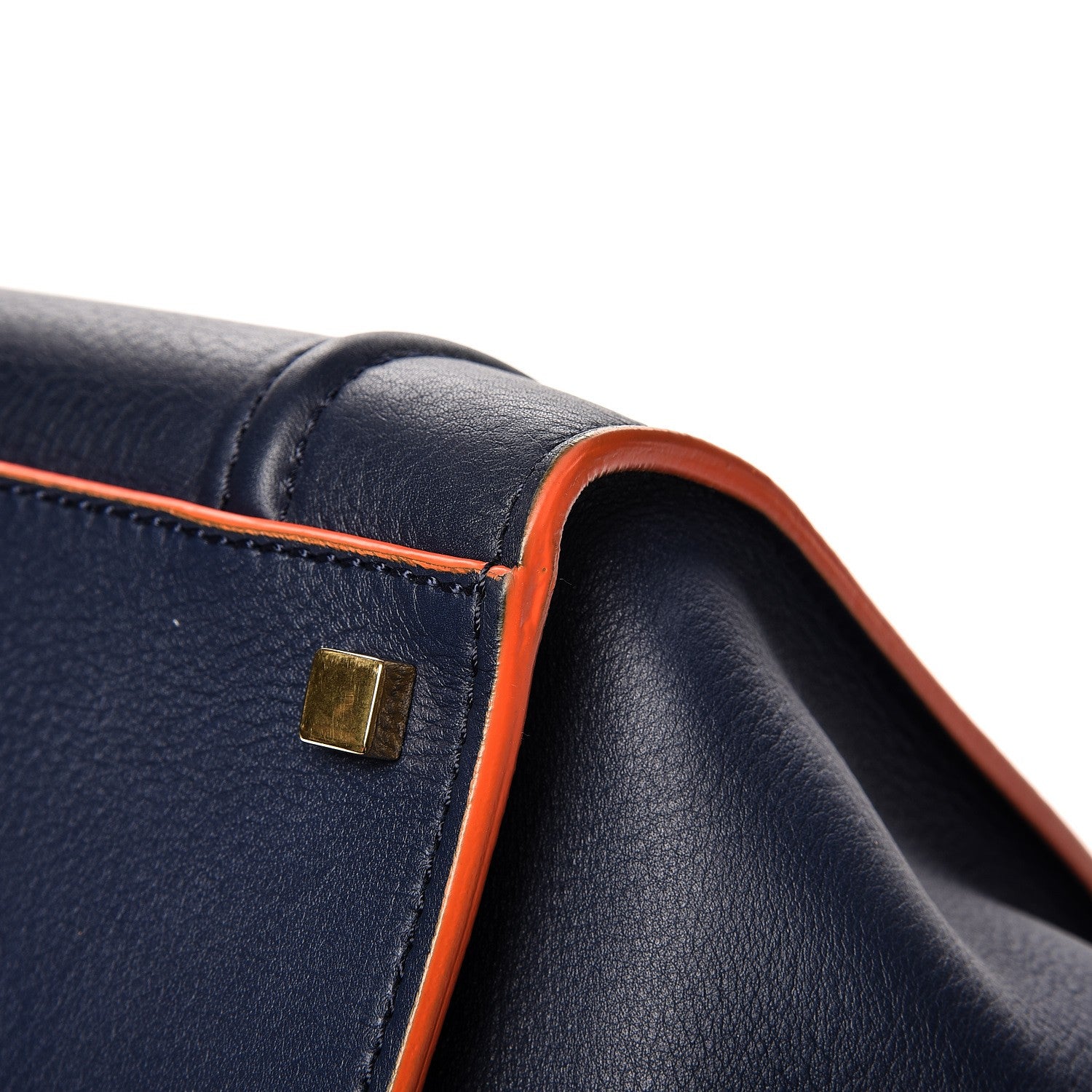 Celine Supple Calfskin Large Phantom Luggage Navy Blue Orange 13 of 13