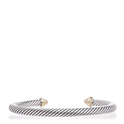 David Yurman Sterling Silver 14K Yellow Gold 5mm Cable Classics Bracelet 3 of 5