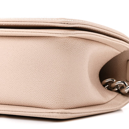 Chanel Caviar Chevron Quilted Medium Boy Flap Light Beige 10 of 11