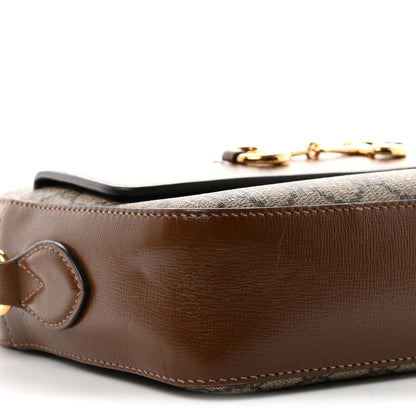 Gucci GG Supreme Monogram Small Horsebit 1955 Shoulder Bag Beige Brown Sugar 9 of 10