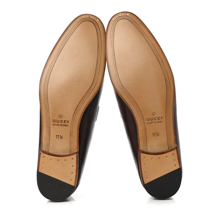 Gucci Lambskin Web Mens Horsebit Loafers 11.5 Brown 5 of 8