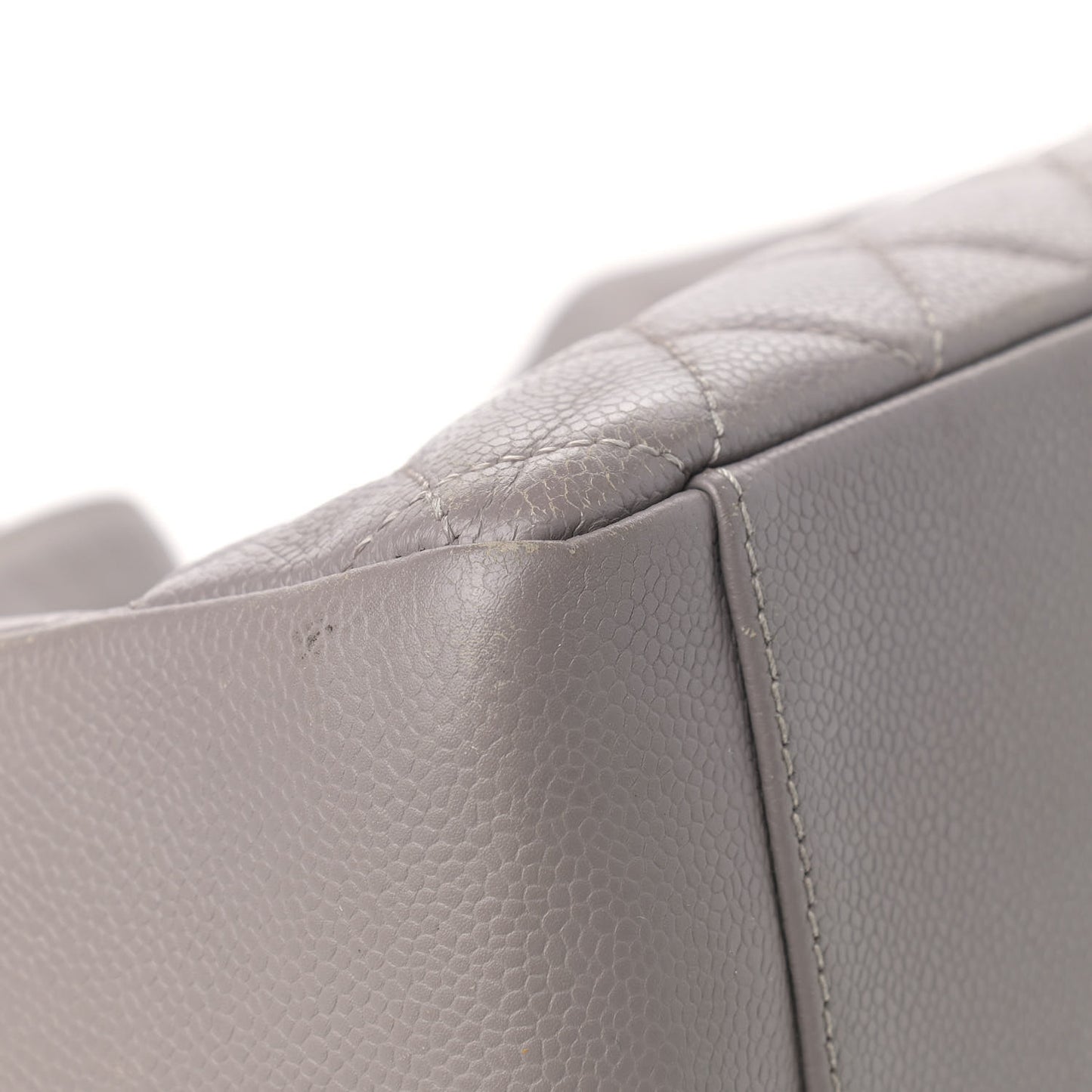 Caviar Quilted Grand Shopping Tote GST Light Grey
