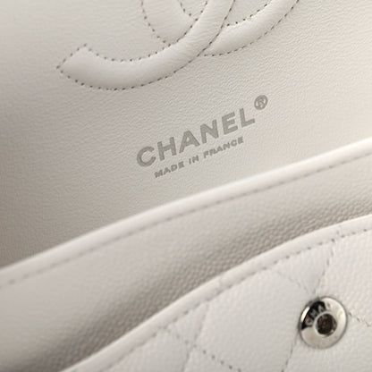 Chanel Caviar Quilted Medium Double Flap White 8 of 10