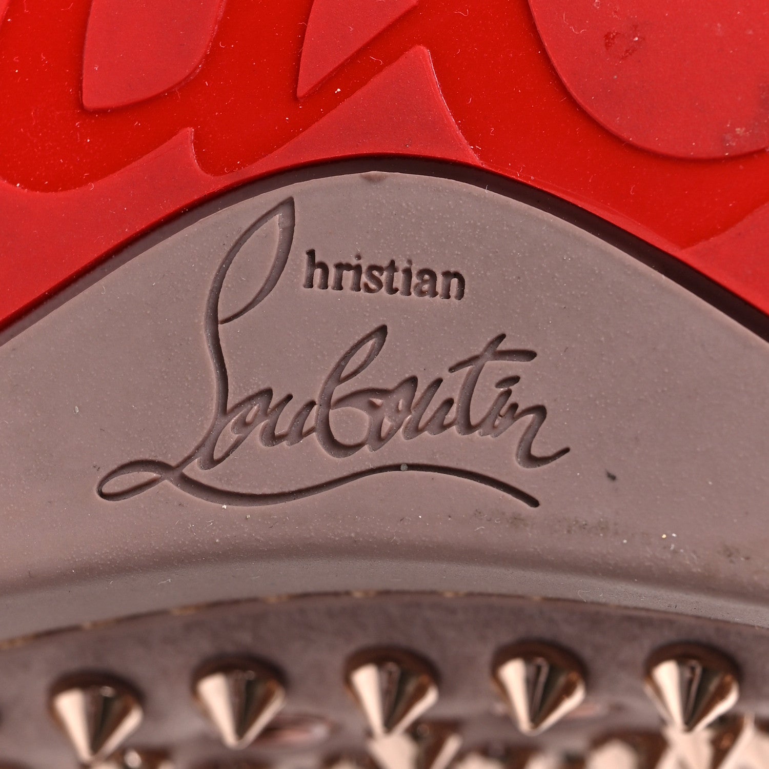 Christian Louboutin Veau Velours Womens Louis Spikes Flat Sneakers 40 Antic Pink Bronze 6 of 7