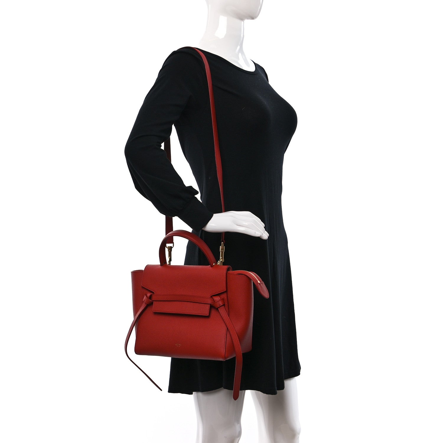 Celine Grained Calfskin Micro Belt Bag Fox Red 2 of 7