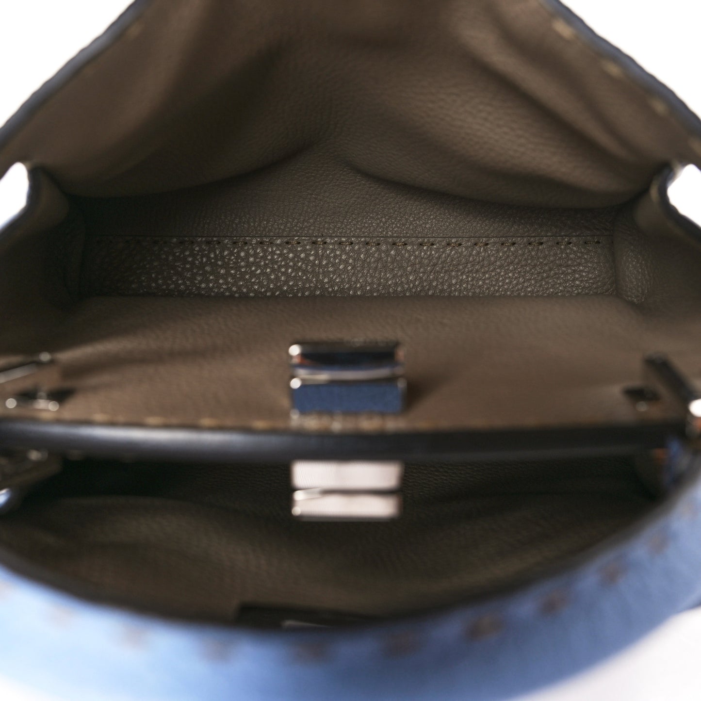 Cuoio Roma Selleria Chamois Bi-Color Medium Peekaboo Iconic Essentially Satchel Sky Blue Latte