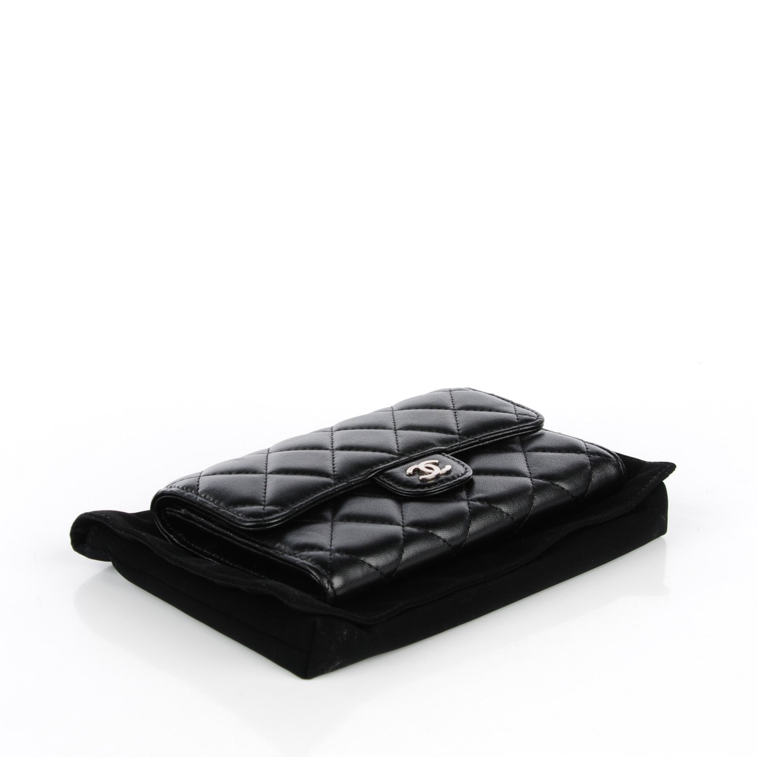 Chanel Lambskin Quilted Small Flap Wallet Black 4 of 8