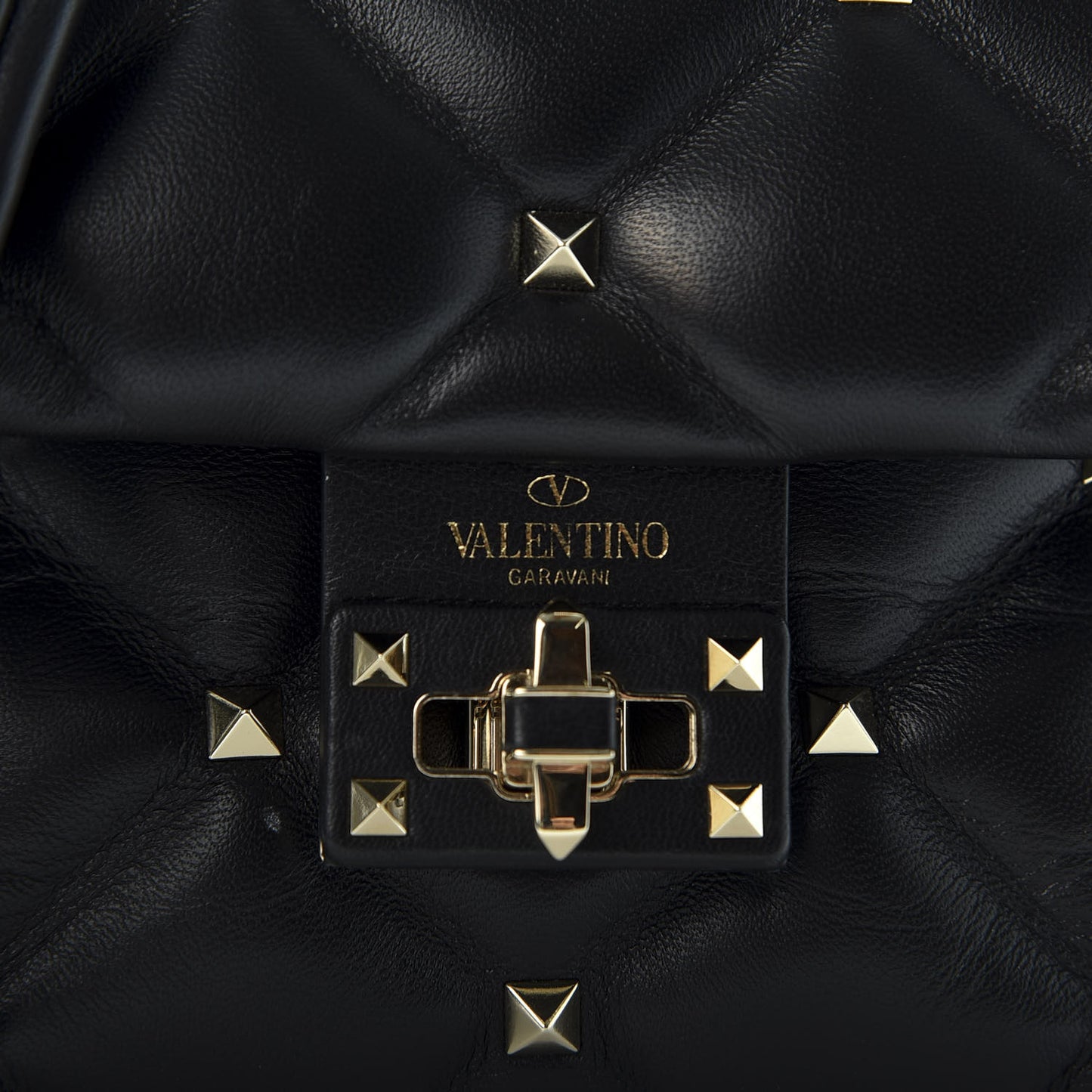 Nappa Mini Candystud Top Handle Bag Black
