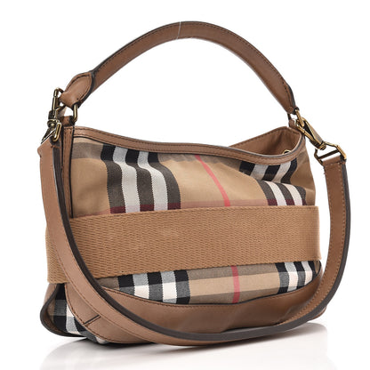 Burberry Vintage Leather House Check Medium Creighton Hobo Dark Stone 3 of 13