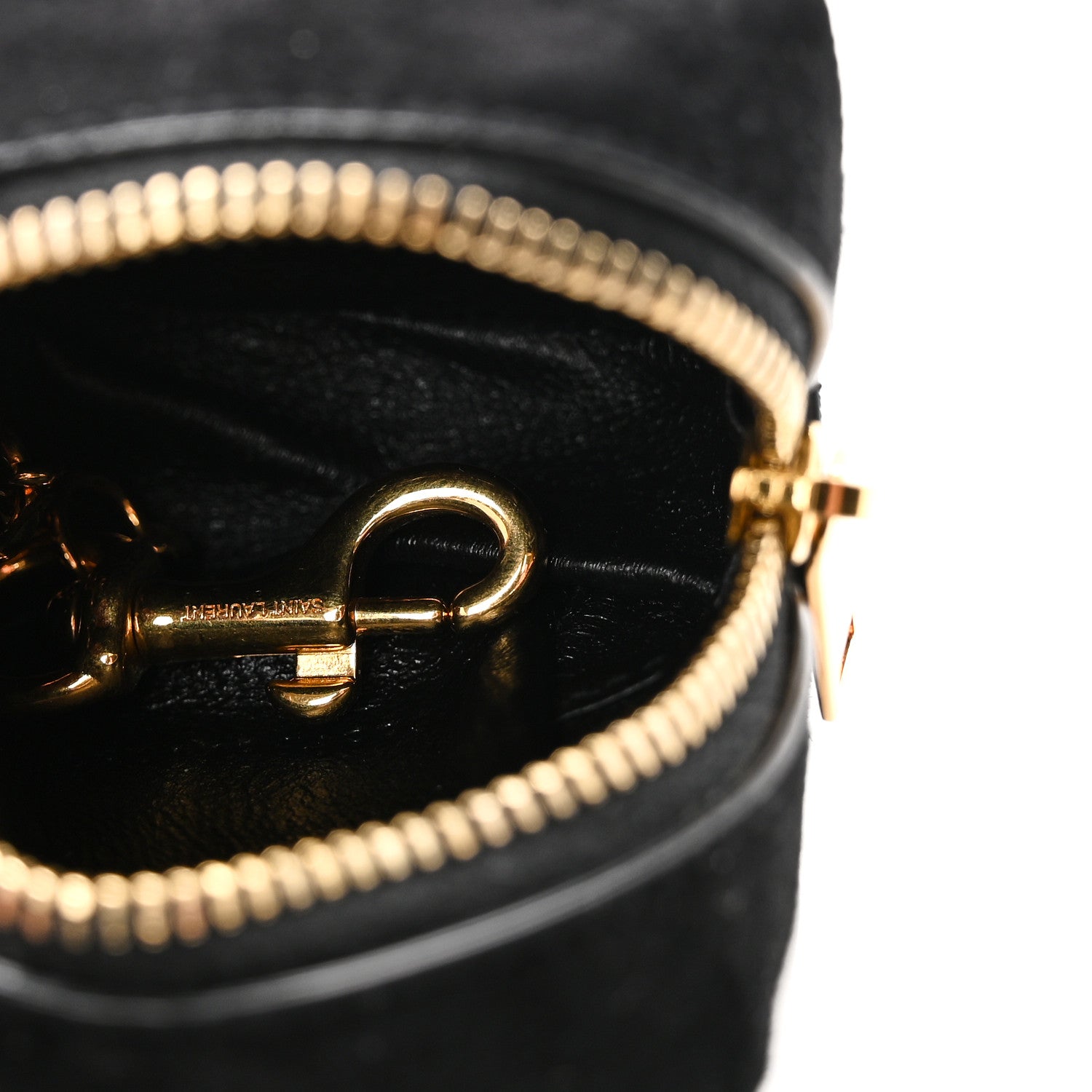 Saint Laurent Suede Lambskin Jaime Cube Charm Keychain Black 5 of 6