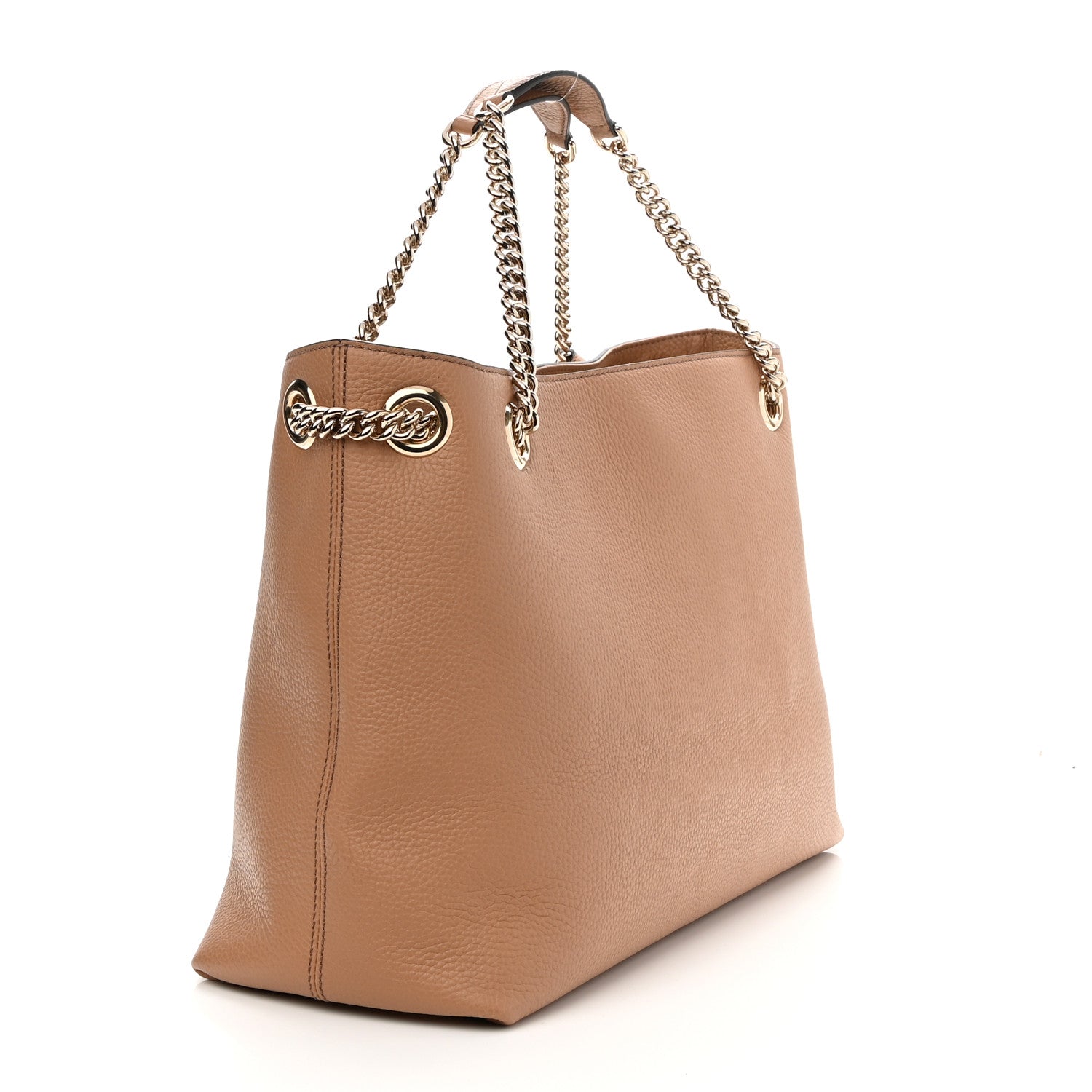 Gucci Pebbled Calfskin Medium Soho Chain Shoulder Bag Camelia 3 of 9